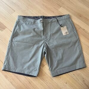 Ted Baker London Mens Grey Textured Chino Shorts Tropical Lining Size 40 NEW